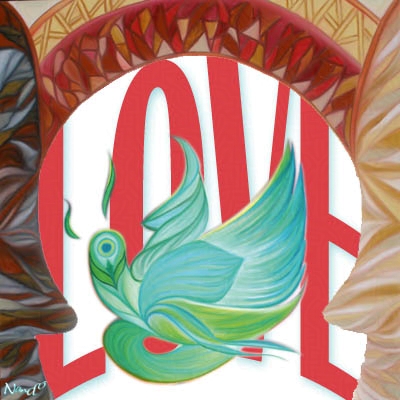 Postal electrónica Nando — peinture abstraite — rosáceas — ADAGP